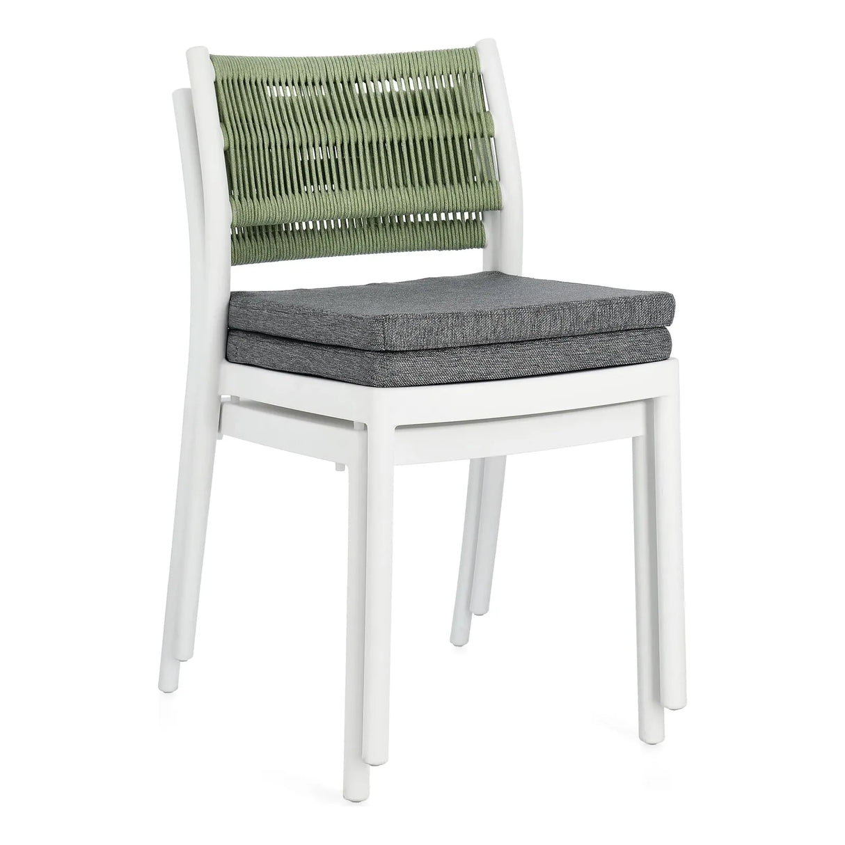 Alvin Stuhl mit Kissen Weiss/Grün - ZEN ZONE Furniture