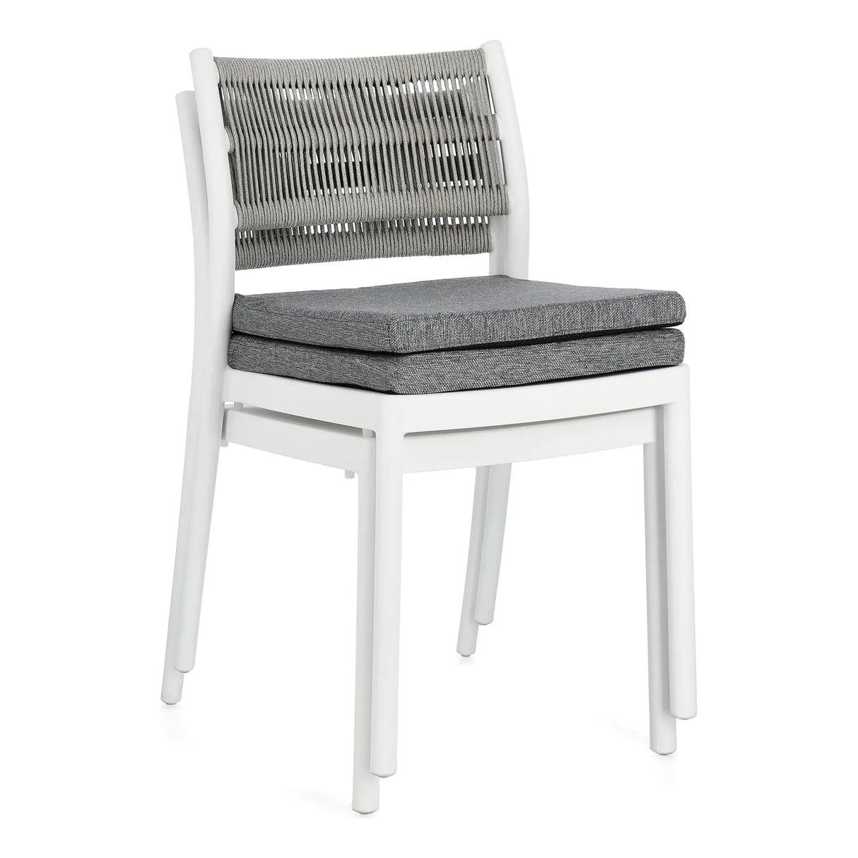 Alvin Stuhl mit Kissen Weiss/Hellgrau - ZEN ZONE Furniture