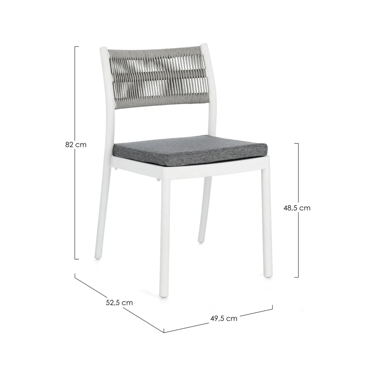Alvin Stuhl mit Kissen Weiss/Hellgrau - ZEN ZONE Furniture
