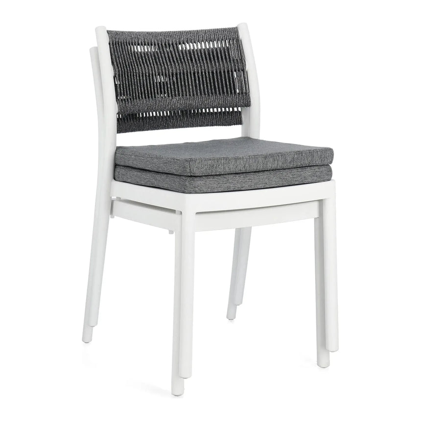 Alvin Stuhl mit Kissen Weiss/Dunkelgrau - ZEN ZONE Furniture
