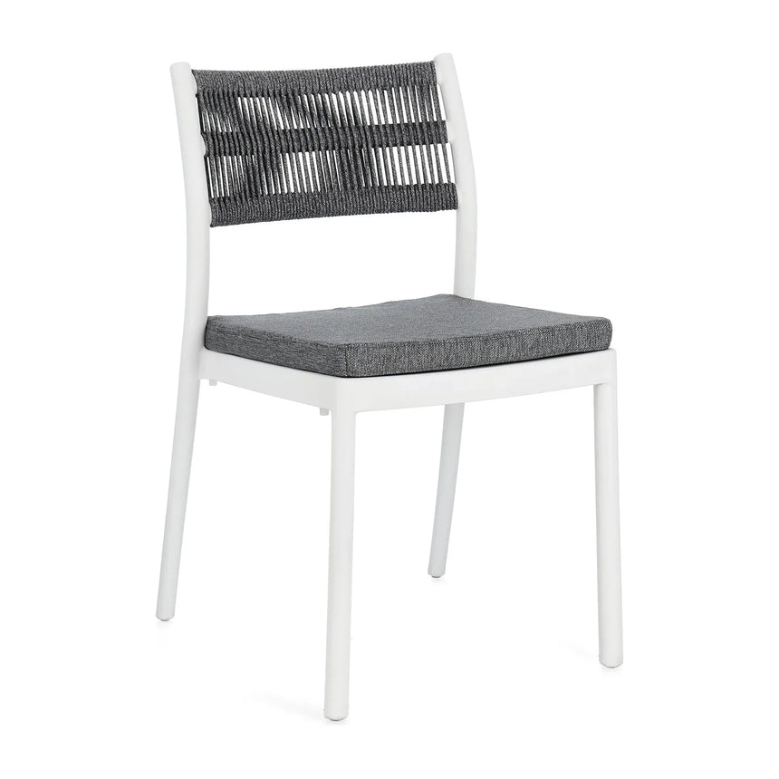 Alvin Stuhl mit Kissen Weiss/Dunkelgrau - ZEN ZONE Furniture