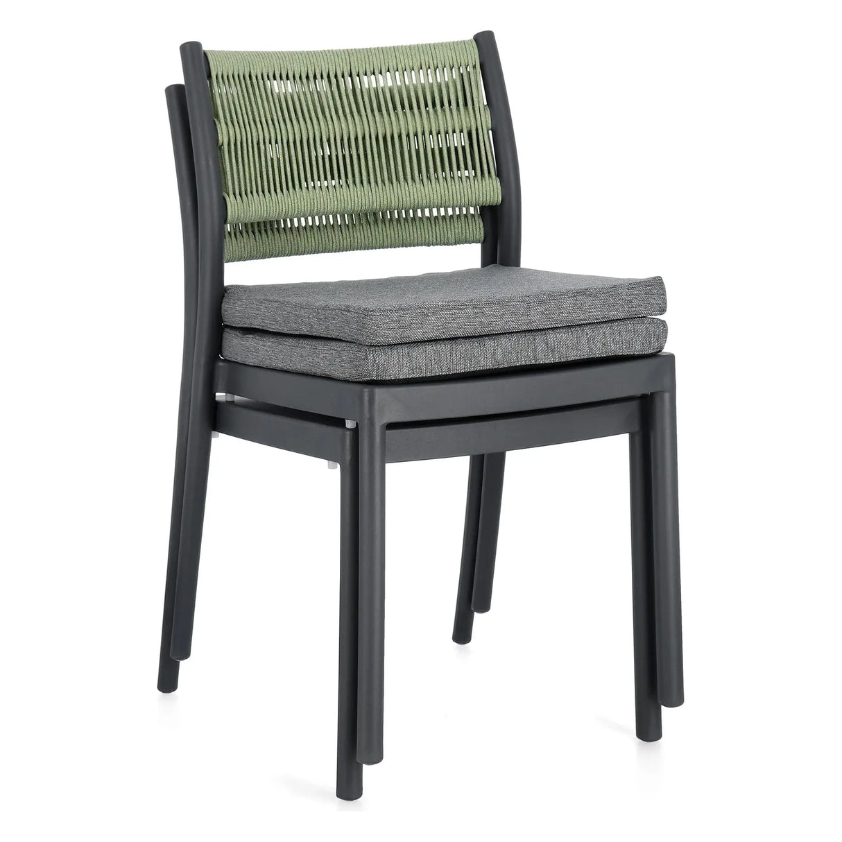 Alvin Stuhl mit Kissen Charcoal/Grün - ZEN ZONE Furniture