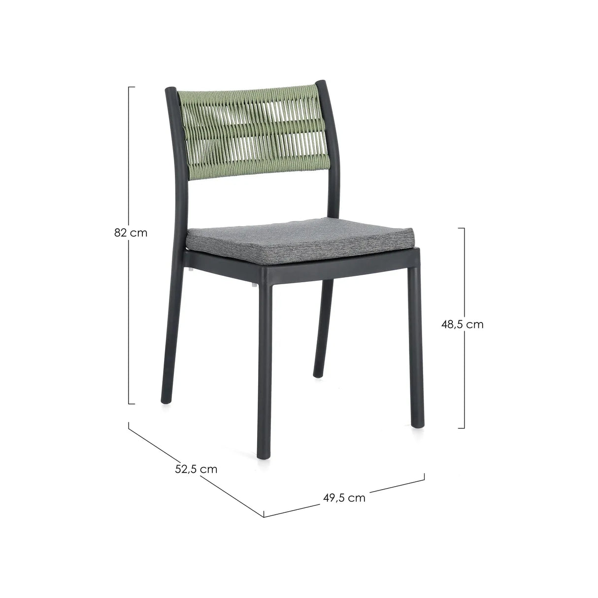 Alvin Stuhl mit Kissen Charcoal/Grün - ZEN ZONE Furniture