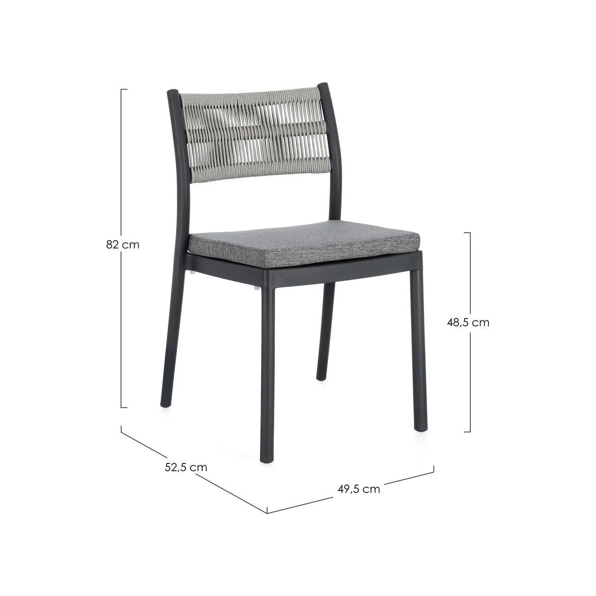 Alvin Stuhl mit Kissen Anthrazit/Hellgrau - ZEN ZONE Furniture