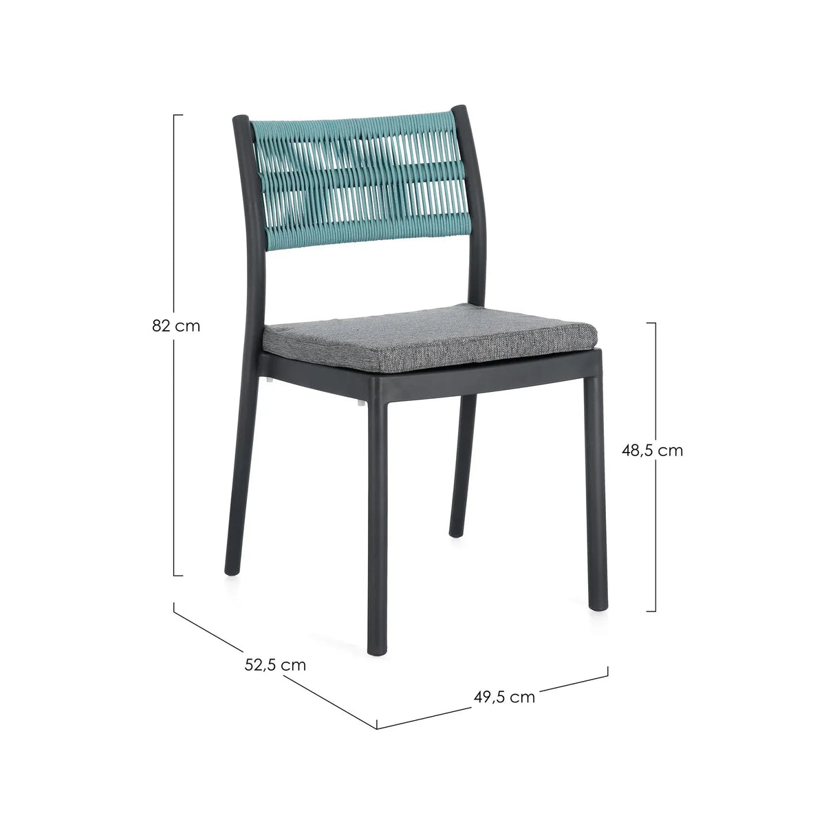 Alvin Stuhl mit Kissen Charcoal/Avio - ZEN ZONE Furniture