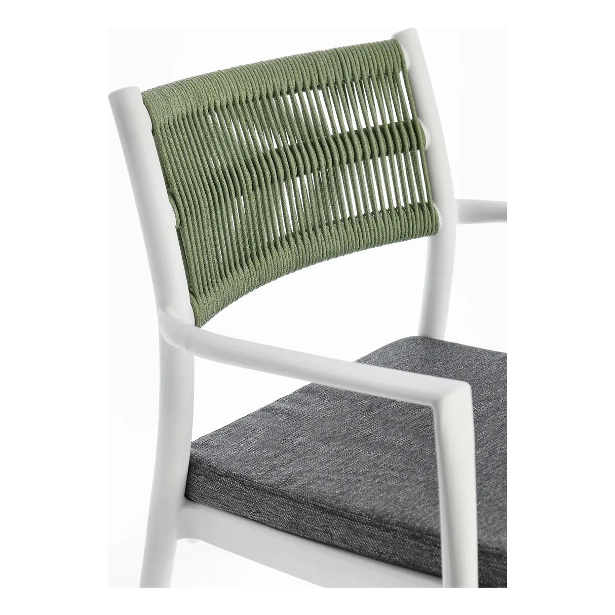 Alvin Stuhl mit Armlehne und Kissen Weiss/Grün - ZEN ZONE Furniture