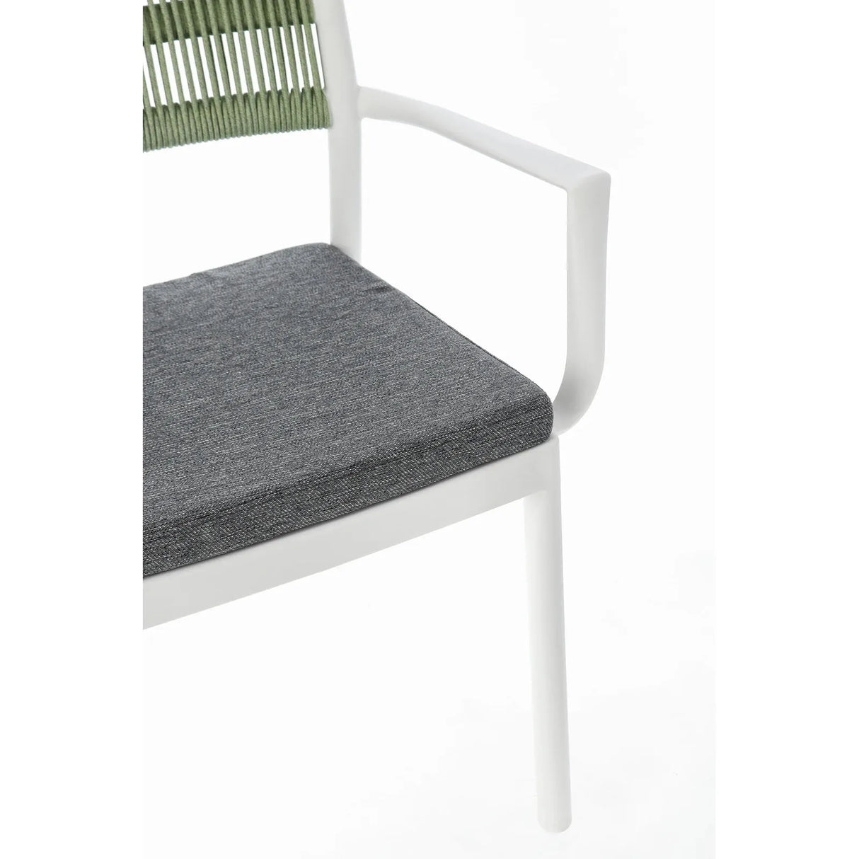 Alvin Stuhl mit Armlehne und Kissen Weiss/Grün - ZEN ZONE Furniture