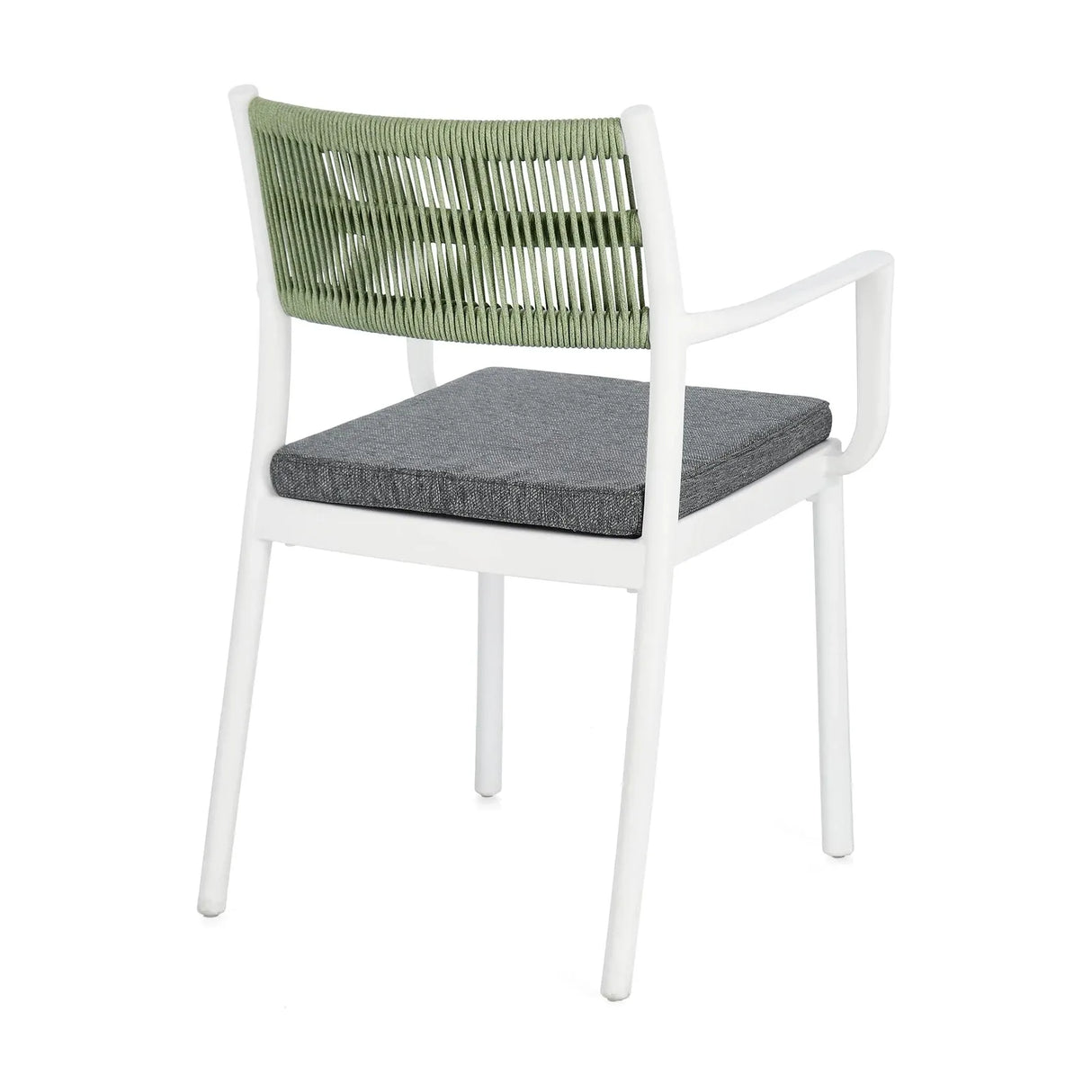 Alvin Stuhl mit Armlehne und Kissen Weiss/Grün - ZEN ZONE Furniture