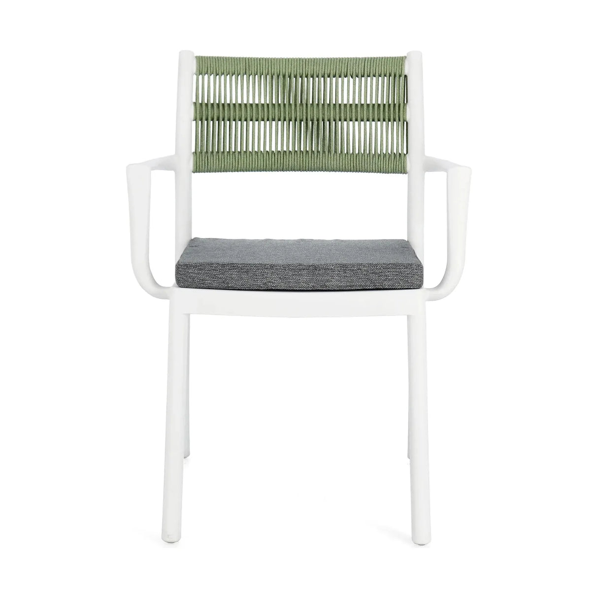 Alvin Stuhl mit Armlehne und Kissen Weiss/Grün - ZEN ZONE Furniture