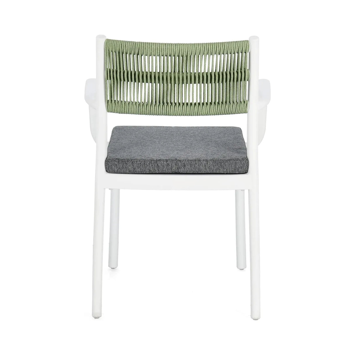 Alvin Stuhl mit Armlehne und Kissen Weiss/Grün - ZEN ZONE Furniture