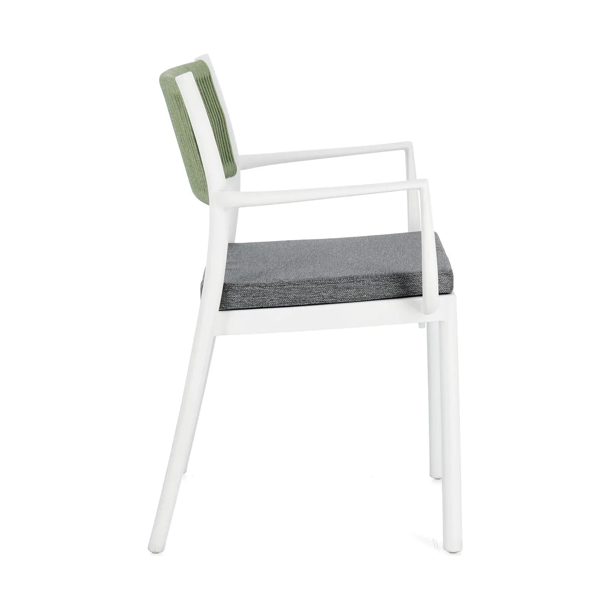 Alvin Stuhl mit Armlehne und Kissen Weiss/Grün - ZEN ZONE Furniture
