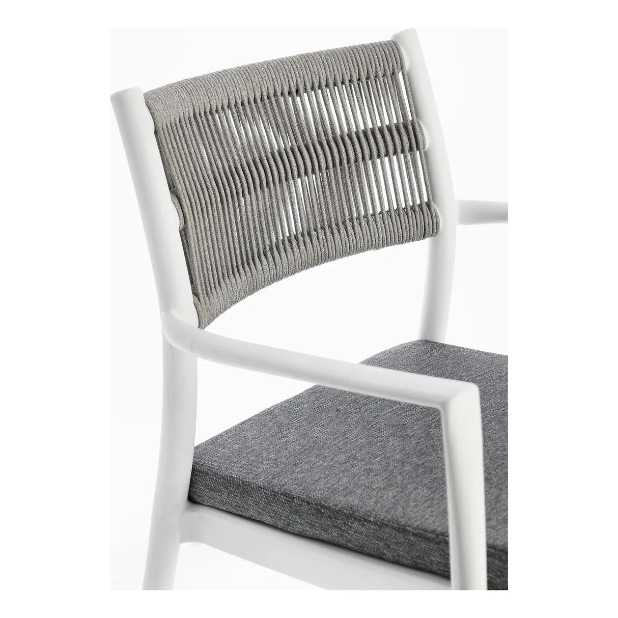 Alvin Stuhl mit Armlehne und Kissen Weiss/Hellgrau - ZEN ZONE Furniture