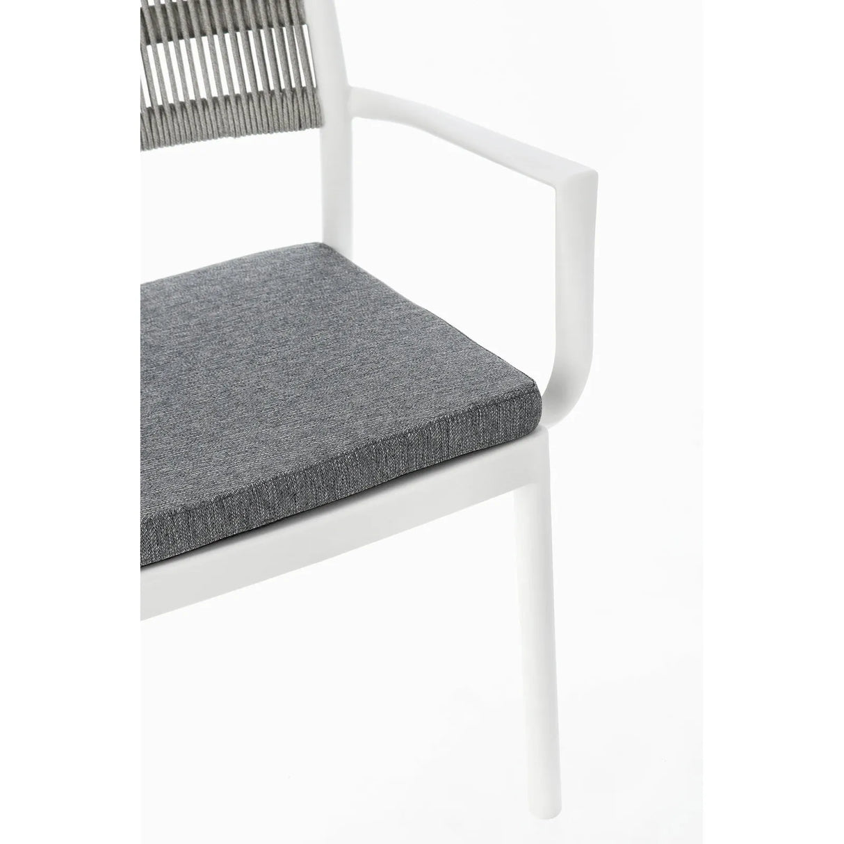 Alvin Stuhl mit Armlehne und Kissen Weiss/Hellgrau - ZEN ZONE Furniture