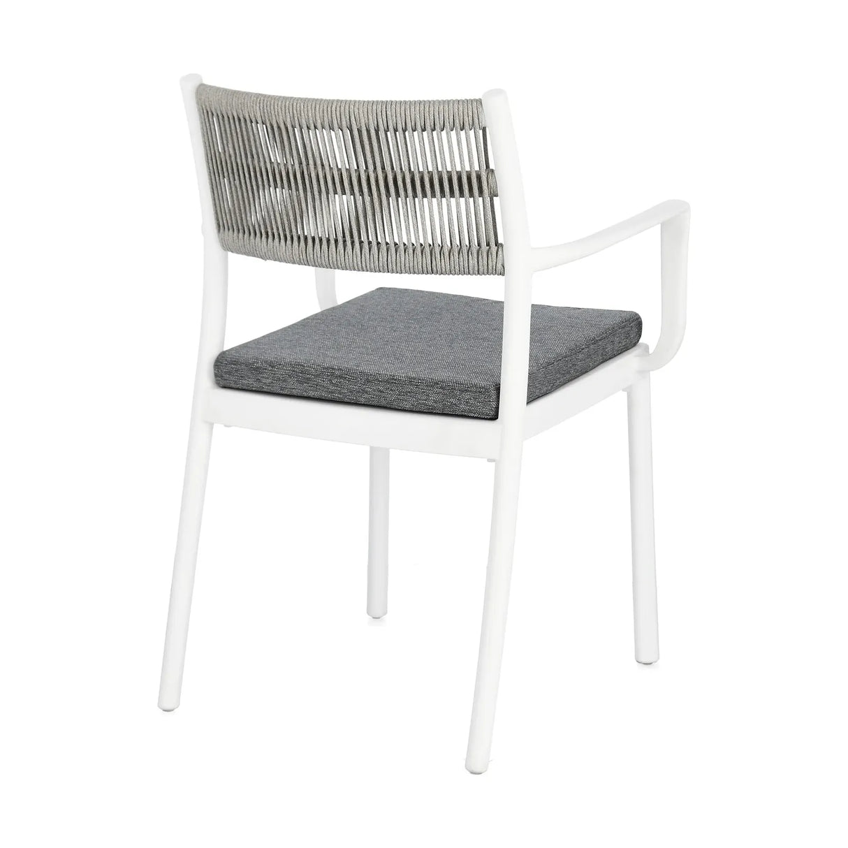 Alvin Stuhl mit Armlehne und Kissen Weiss/Hellgrau - ZEN ZONE Furniture