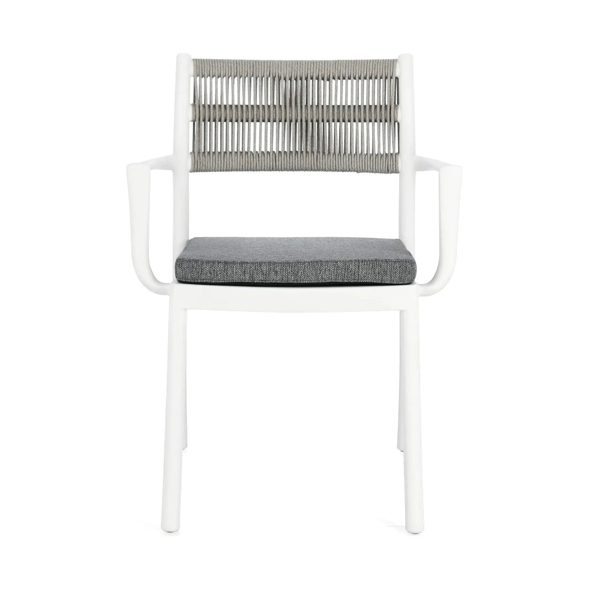 Alvin Stuhl mit Armlehne und Kissen Weiss/Hellgrau - ZEN ZONE Furniture