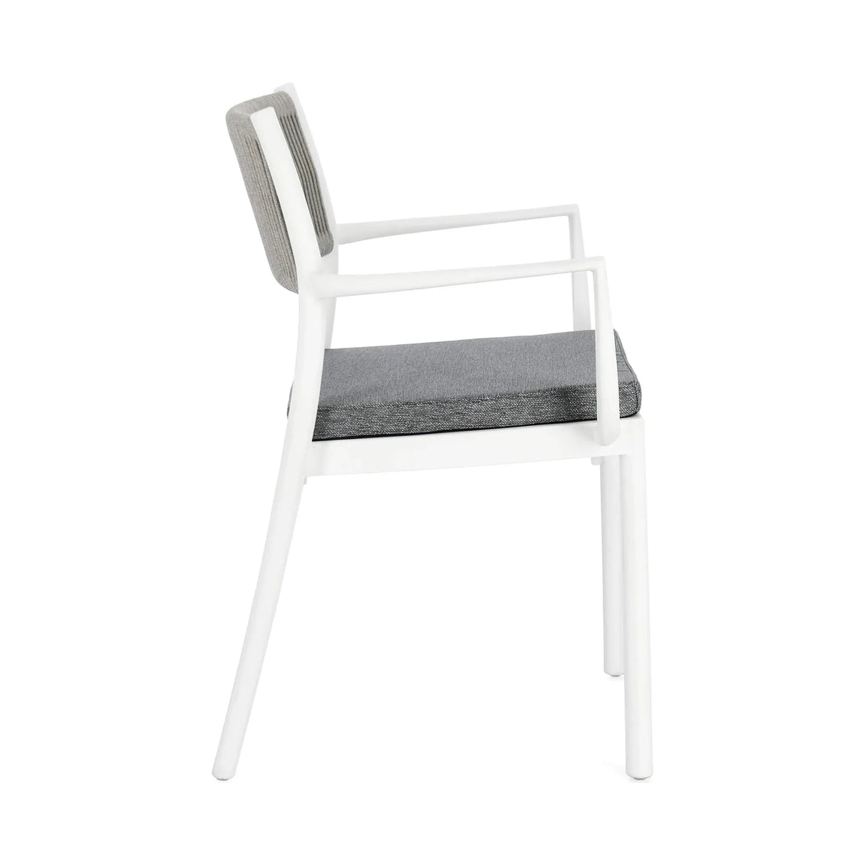 Alvin Stuhl mit Armlehne und Kissen Weiss/Hellgrau - ZEN ZONE Furniture