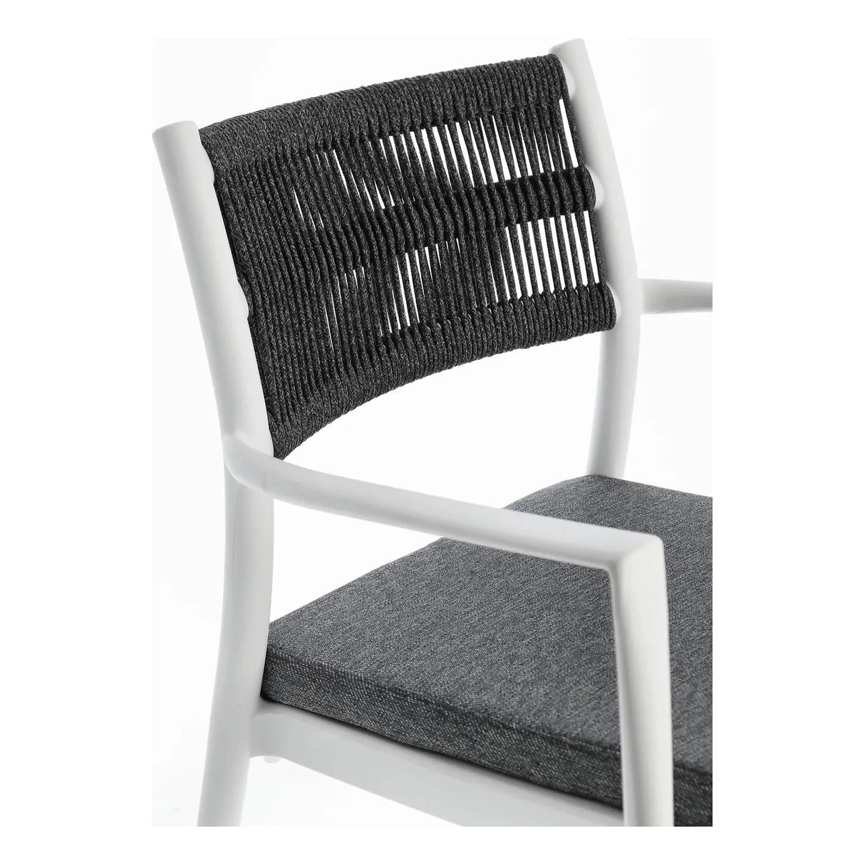 Alvin Stuhl mit Armlehne und Kissen Weiss/Dunkelgrau - ZEN ZONE Furniture
