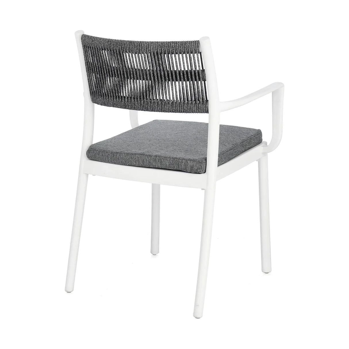 Alvin Stuhl mit Armlehne und Kissen Weiss/Dunkelgrau - ZEN ZONE Furniture