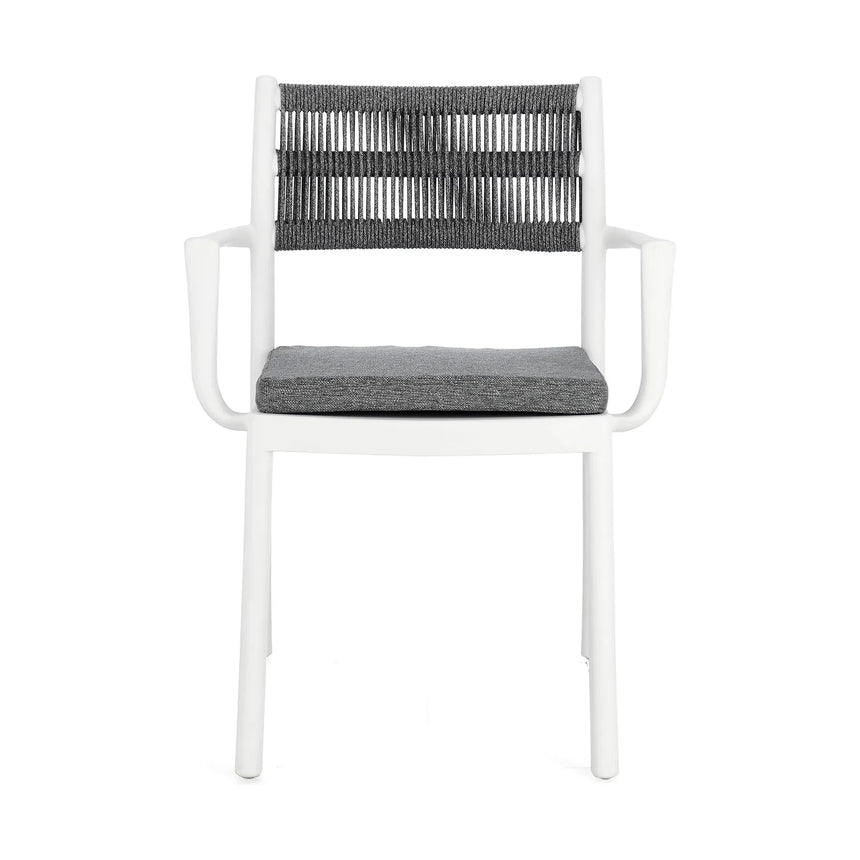 Alvin Stuhl mit Armlehne und Kissen Weiss/Dunkelgrau - ZEN ZONE Furniture