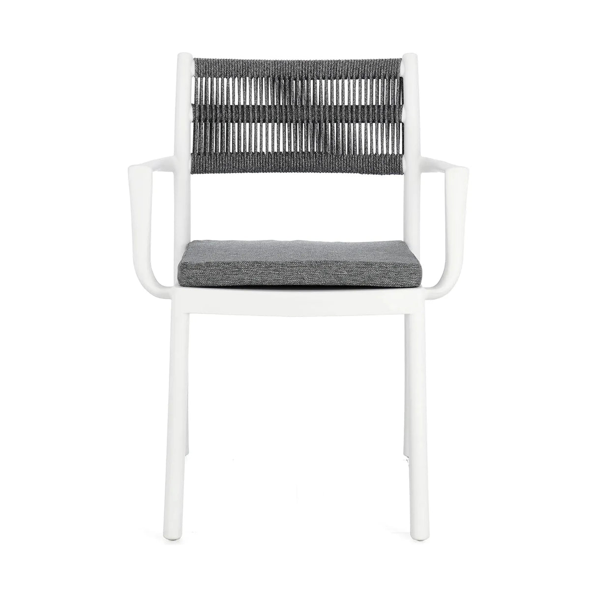 Alvin Stuhl mit Armlehne und Kissen Weiss/Dunkelgrau - ZEN ZONE Furniture