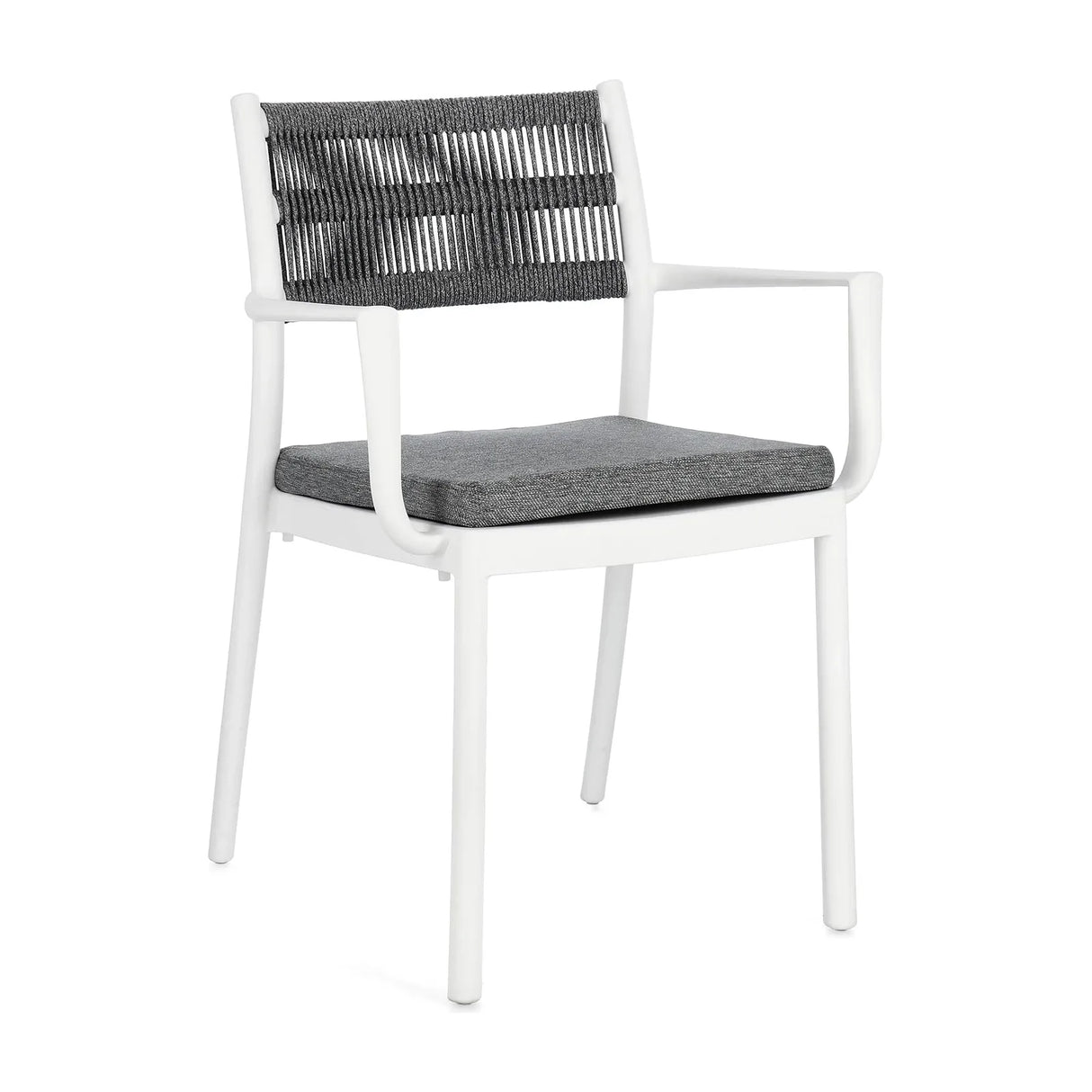 Alvin Stuhl mit Armlehne und Kissen Weiss/Dunkelgrau - ZEN ZONE Furniture