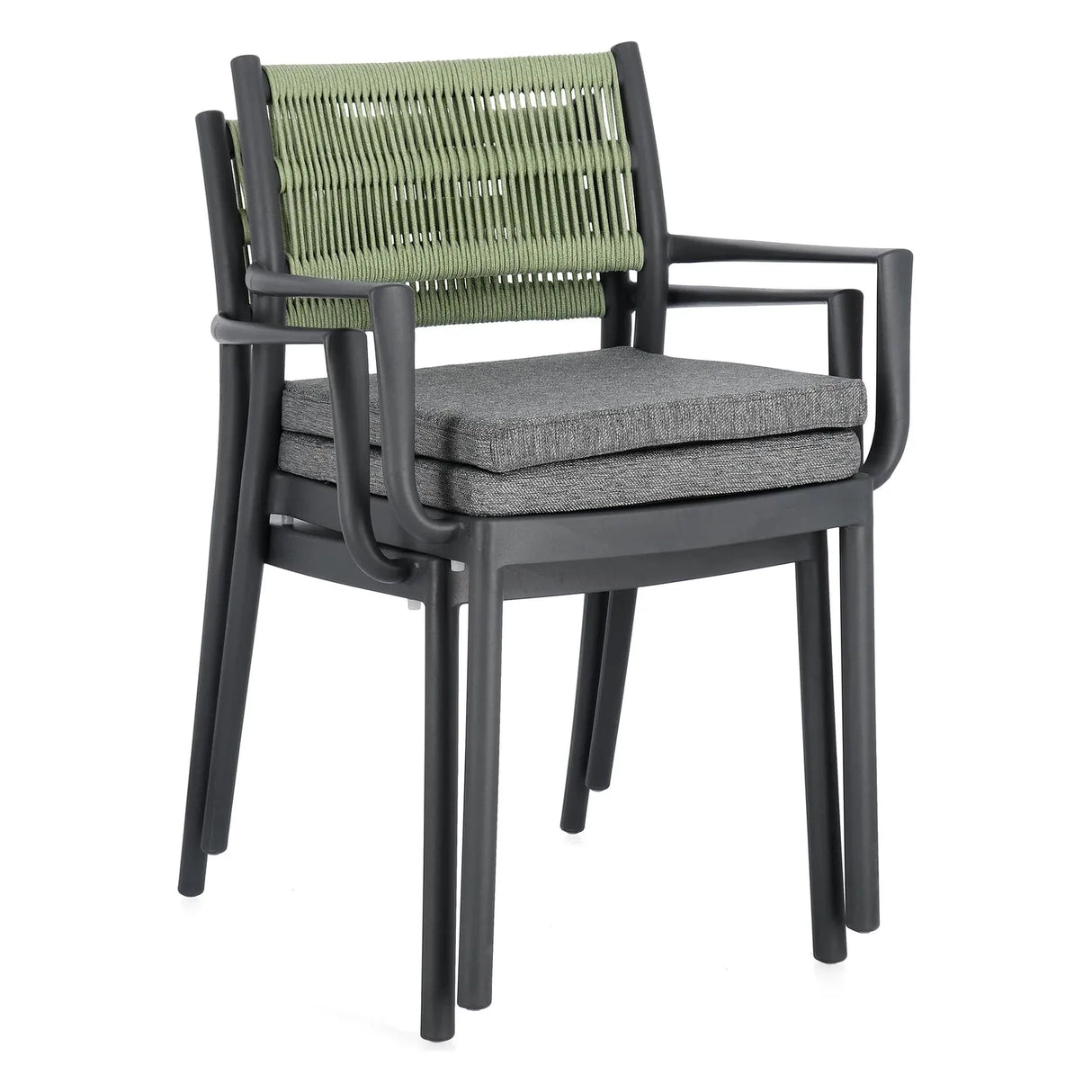 Alvin Stuhl mit Armlehne und Kissen Anthrazit/Gold - ZEN ZONE Furniture