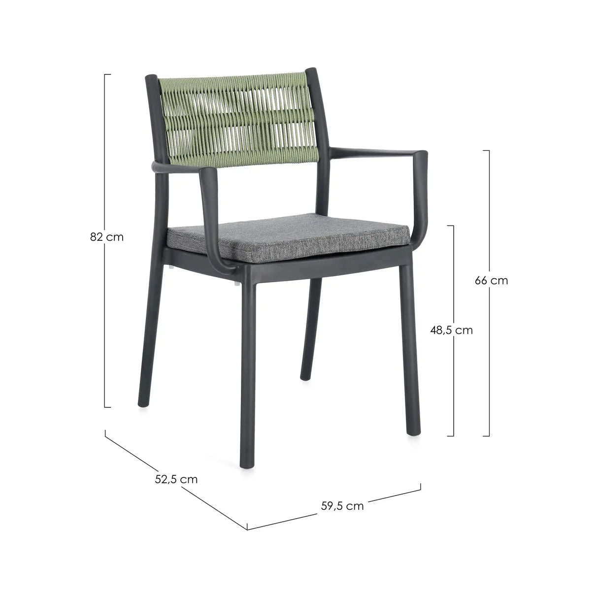 Alvin Stuhl mit Armlehne und Kissen Anthrazit/Gold - ZEN ZONE Furniture