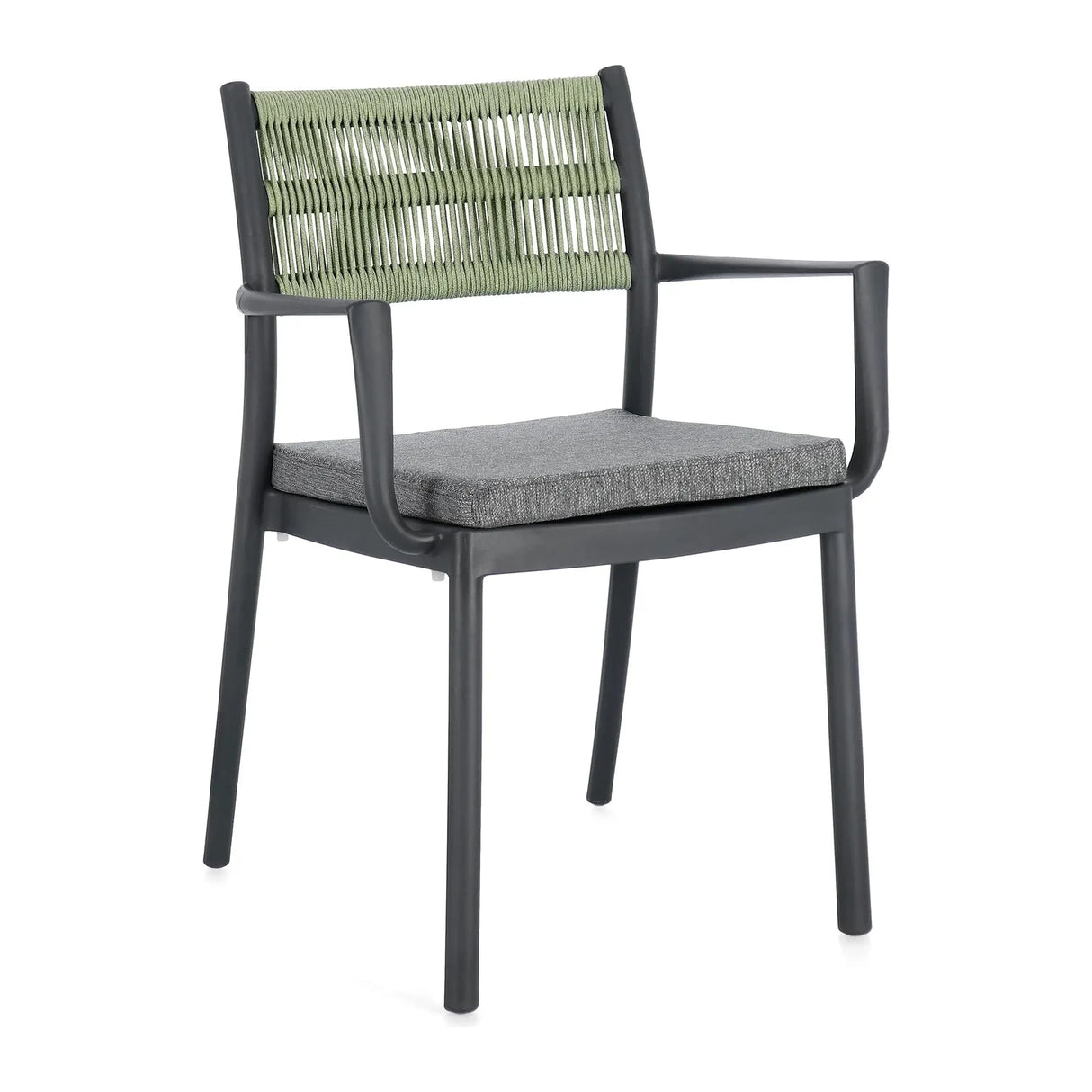 Alvin Stuhl mit Armlehne und Kissen Anthrazit/Gold - ZEN ZONE Furniture