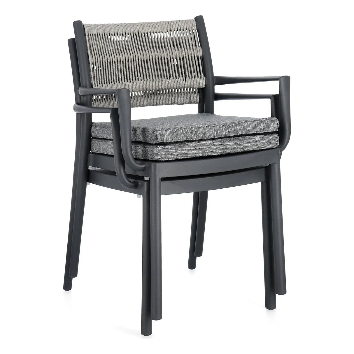 Alvin Stuhl mit Armlehne und Kissen Charcoal/Hellgrau - ZEN ZONE Furniture