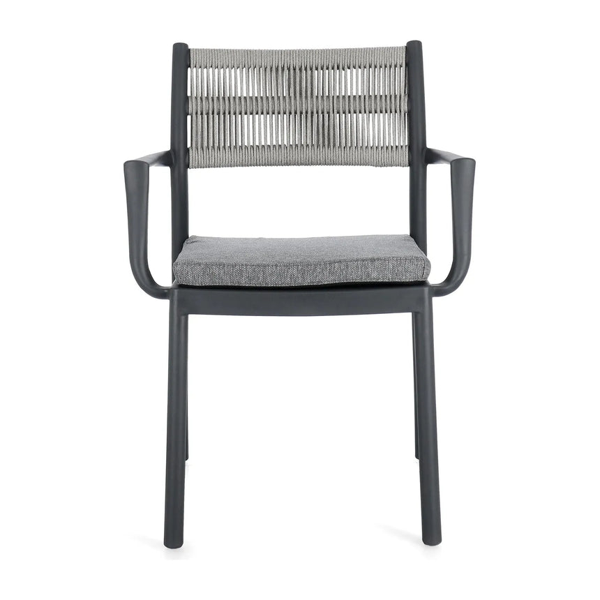 Alvin Stuhl mit Armlehne und Kissen Charcoal/Hellgrau - ZEN ZONE Furniture