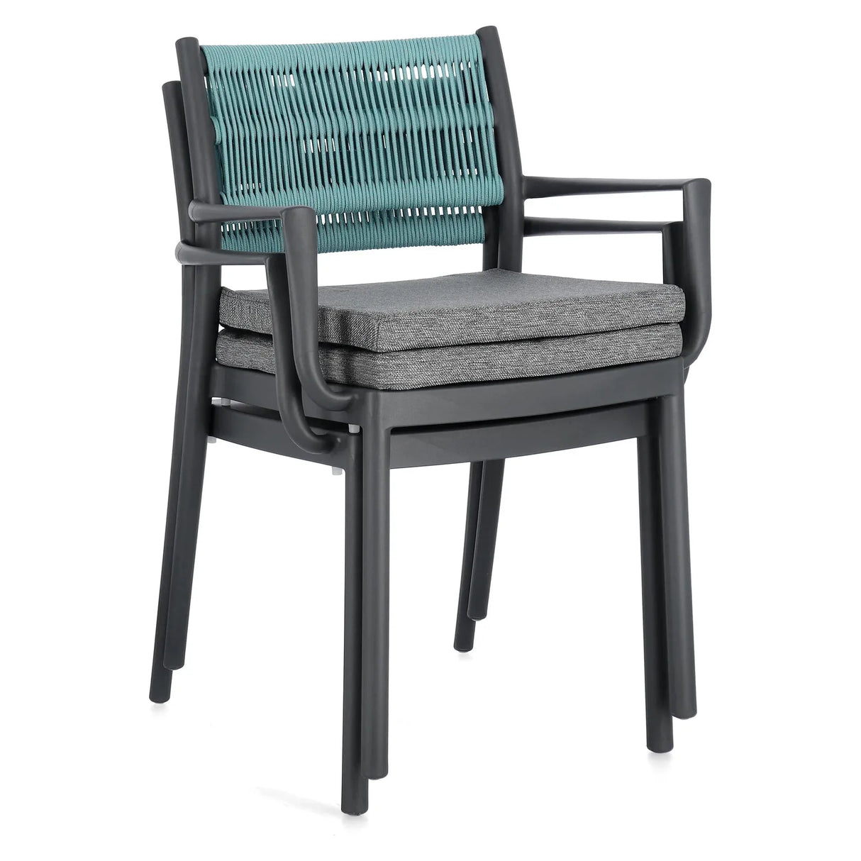 Alvin Stuhl mit Armlehne und Kissen Charcoal/Avio - ZEN ZONE Furniture