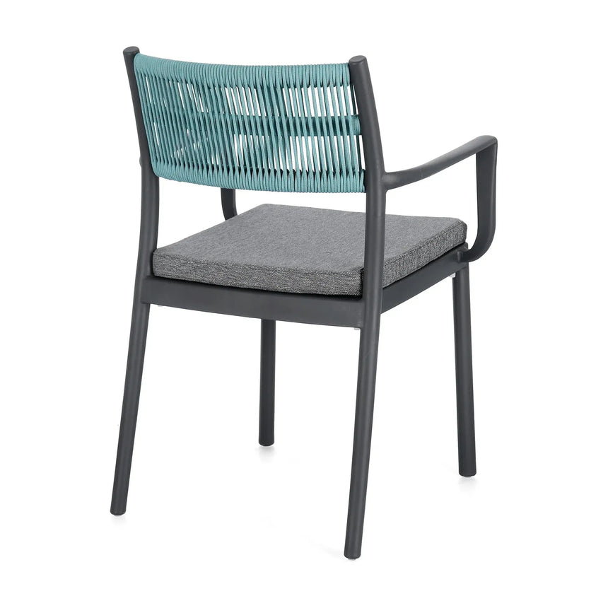 Alvin Stuhl mit Armlehne und Kissen Charcoal/Avio - ZEN ZONE Furniture