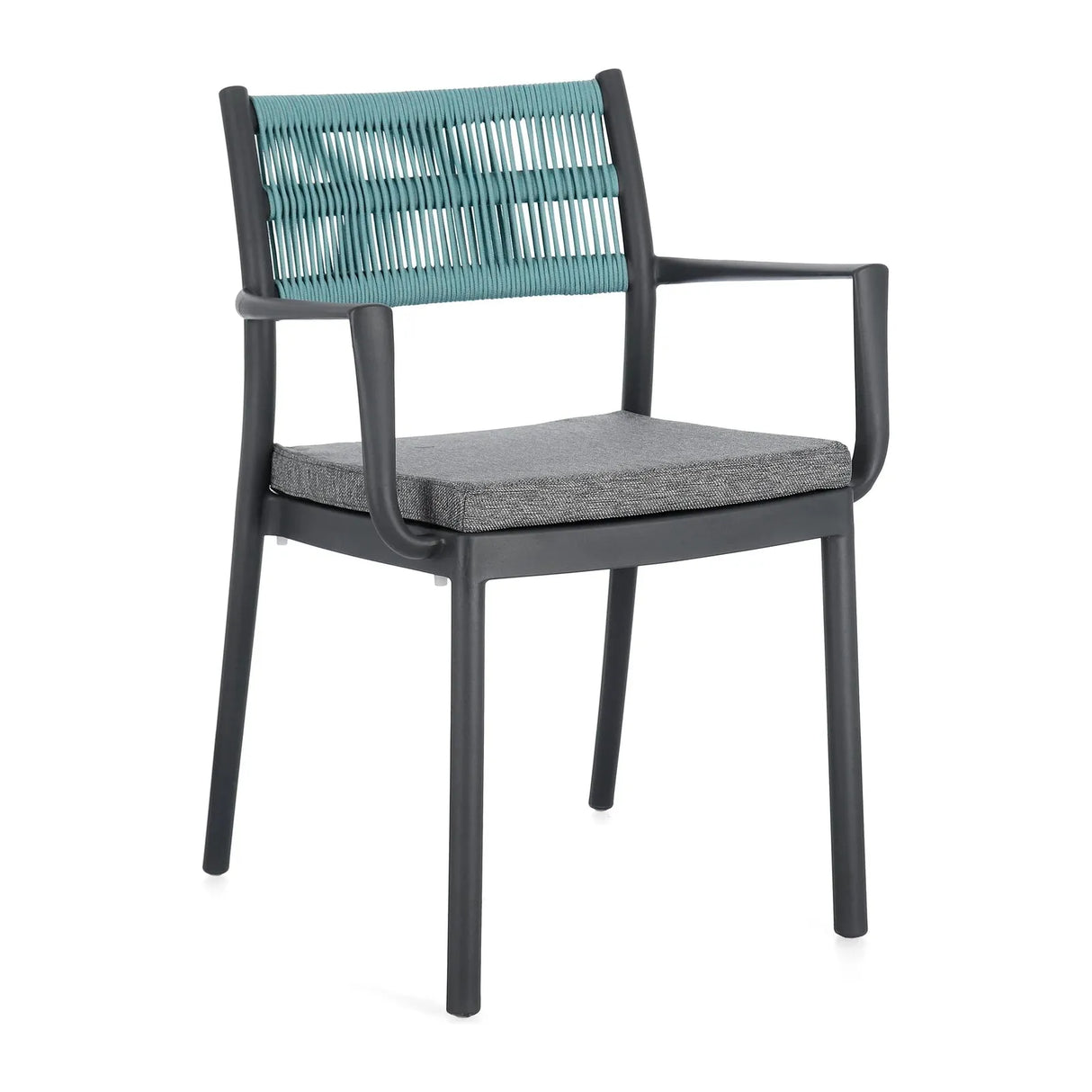 Alvin Stuhl mit Armlehne und Kissen Charcoal/Avio - ZEN ZONE Furniture