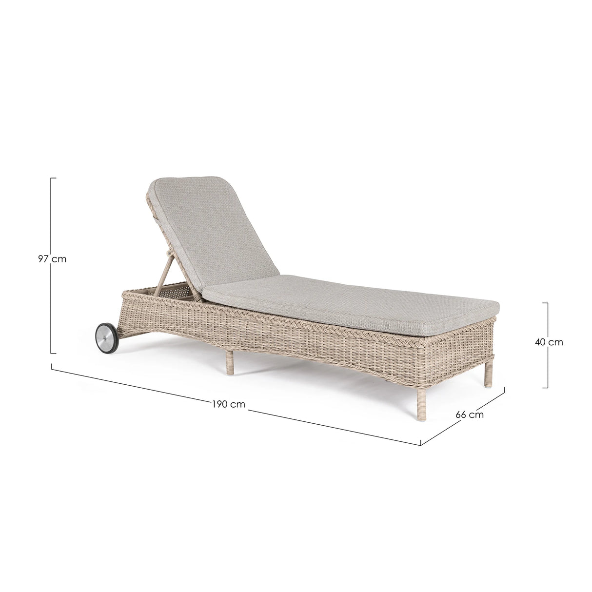 Gartenliege mit Rollen Jupiter New - ZEN ZONE Furniture