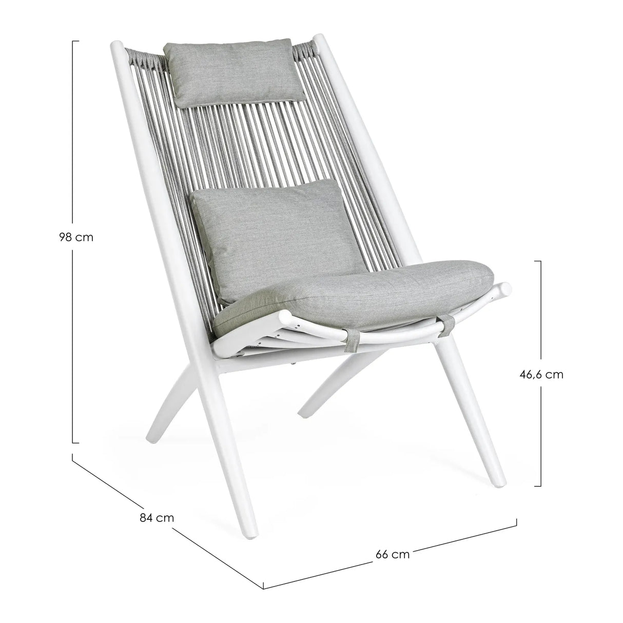 Aloha Lounge-Sessel Weiss XK03 mit Kissen - ZEN ZONE Furniture