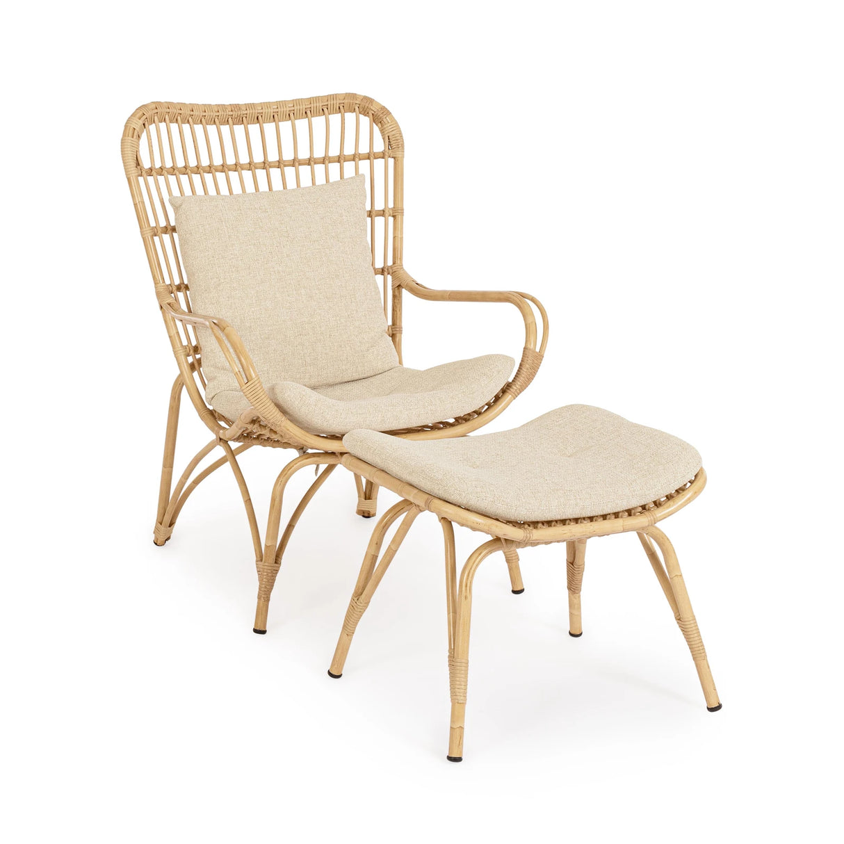 Outdoor Lounge-Sessel mit Kissen mit Fußstützen Maela - ZEN ZONE Furniture