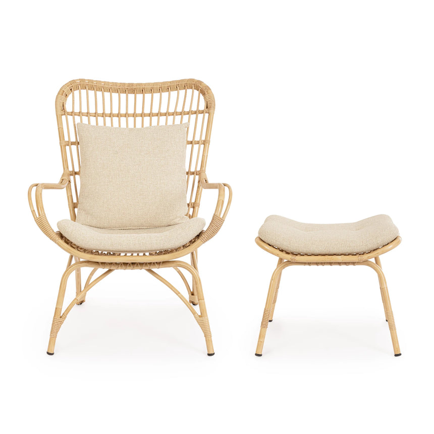 Outdoor Lounge-Sessel mit Kissen mit Fußstützen Maela - ZEN ZONE Furniture