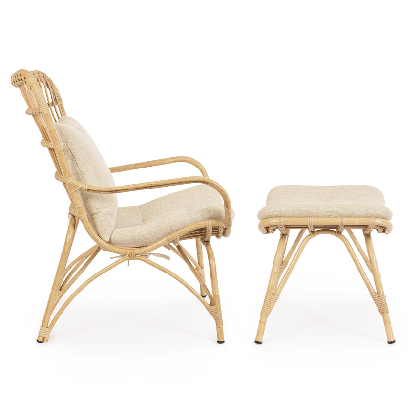 Outdoor Lounge-Sessel mit Kissen mit Fußstützen Maela - ZEN ZONE Furniture