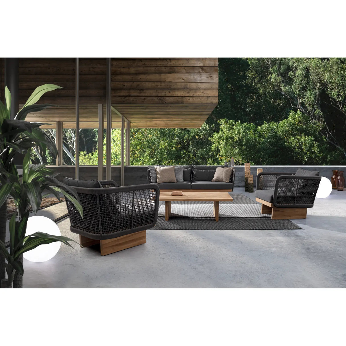 Outdoor Sessel Xylia mit Kissen Dark - ZEN ZONE Furniture