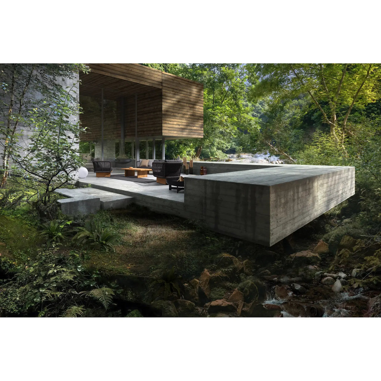 Outdoor Sessel Xylia mit Kissen Dark - ZEN ZONE Furniture