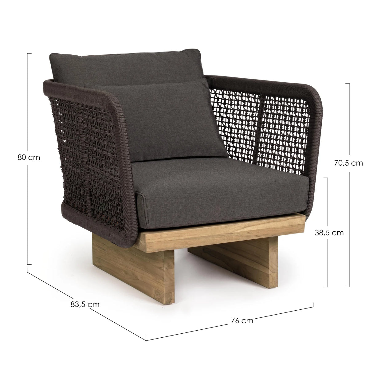 Outdoor Sessel Xylia mit Kissen Dark - ZEN ZONE Furniture