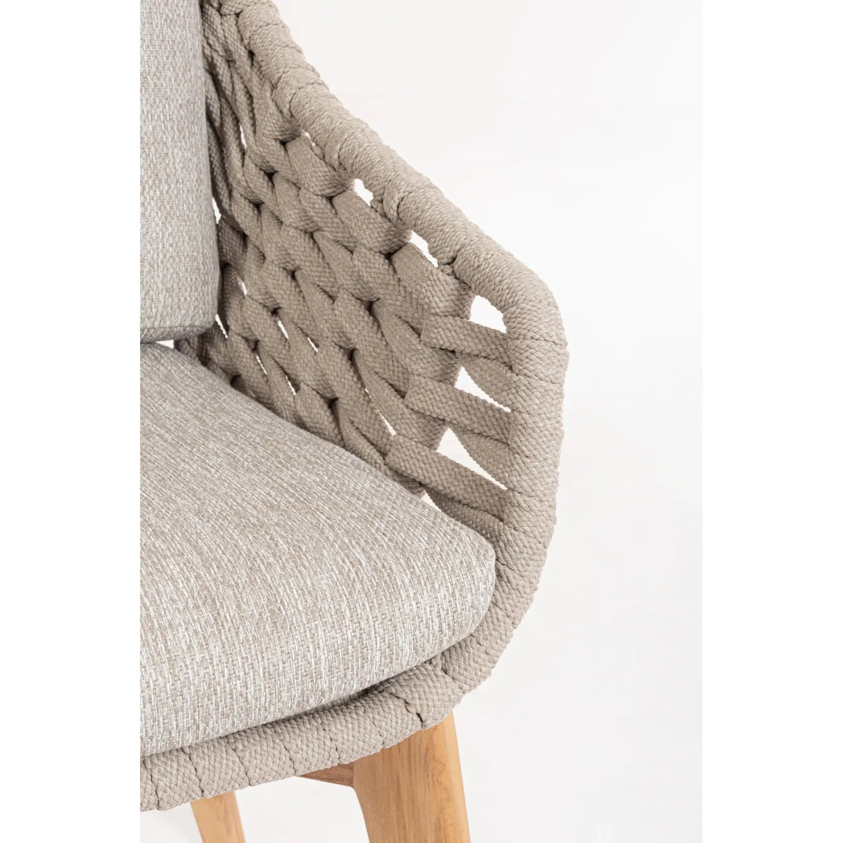 Gartenstuhl mit Armlehne und Kissen Tamires Beige - ZEN ZONE Furniture