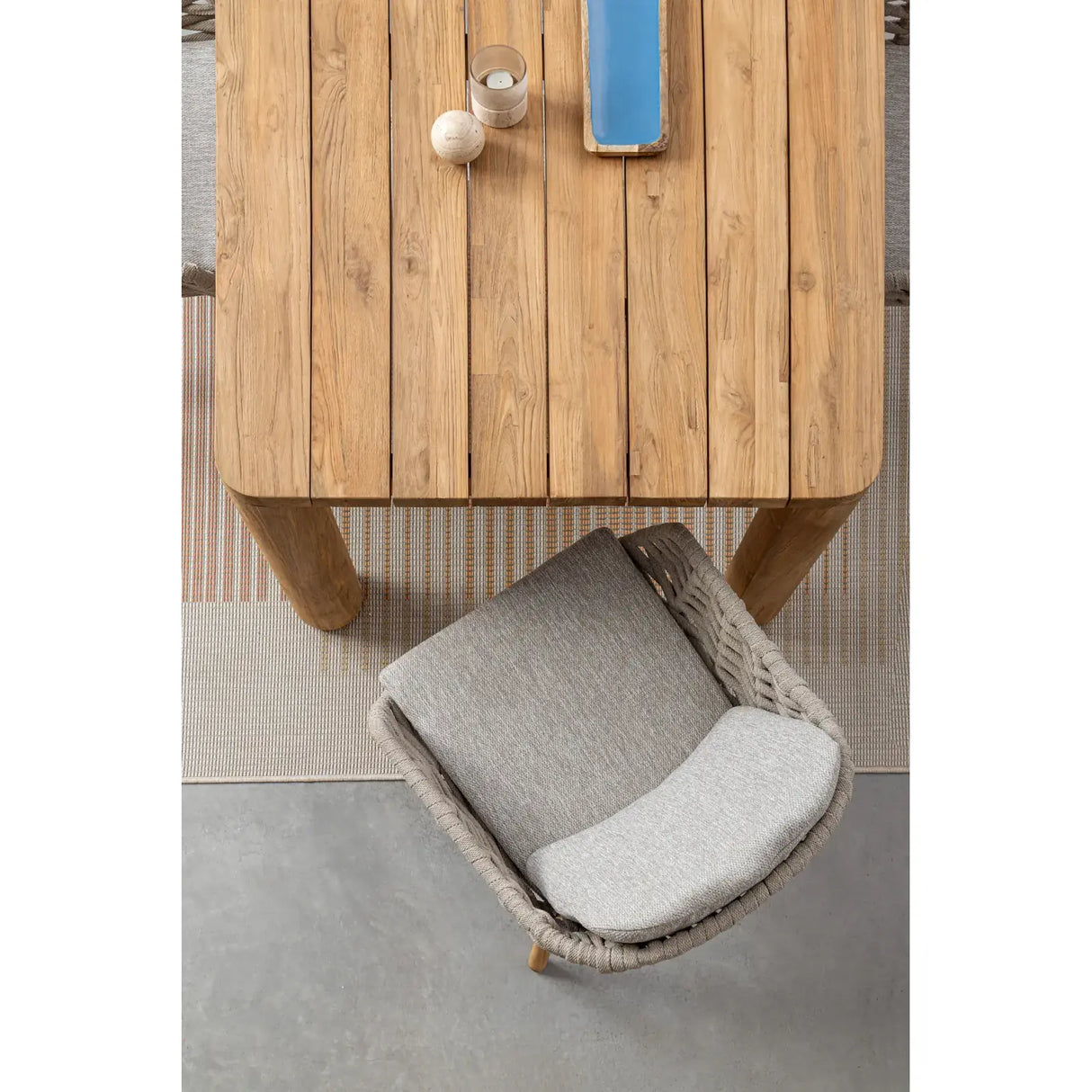 Gartenstuhl mit Armlehne und Kissen Tamires Beige - ZEN ZONE Furniture