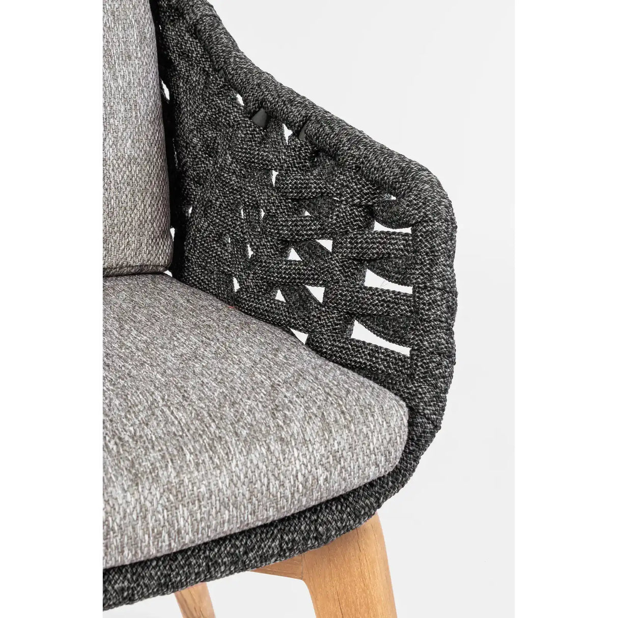 Gartenstuhl mit Armlehne und Kissen Tamires Anthrazit - ZEN ZONE Furniture