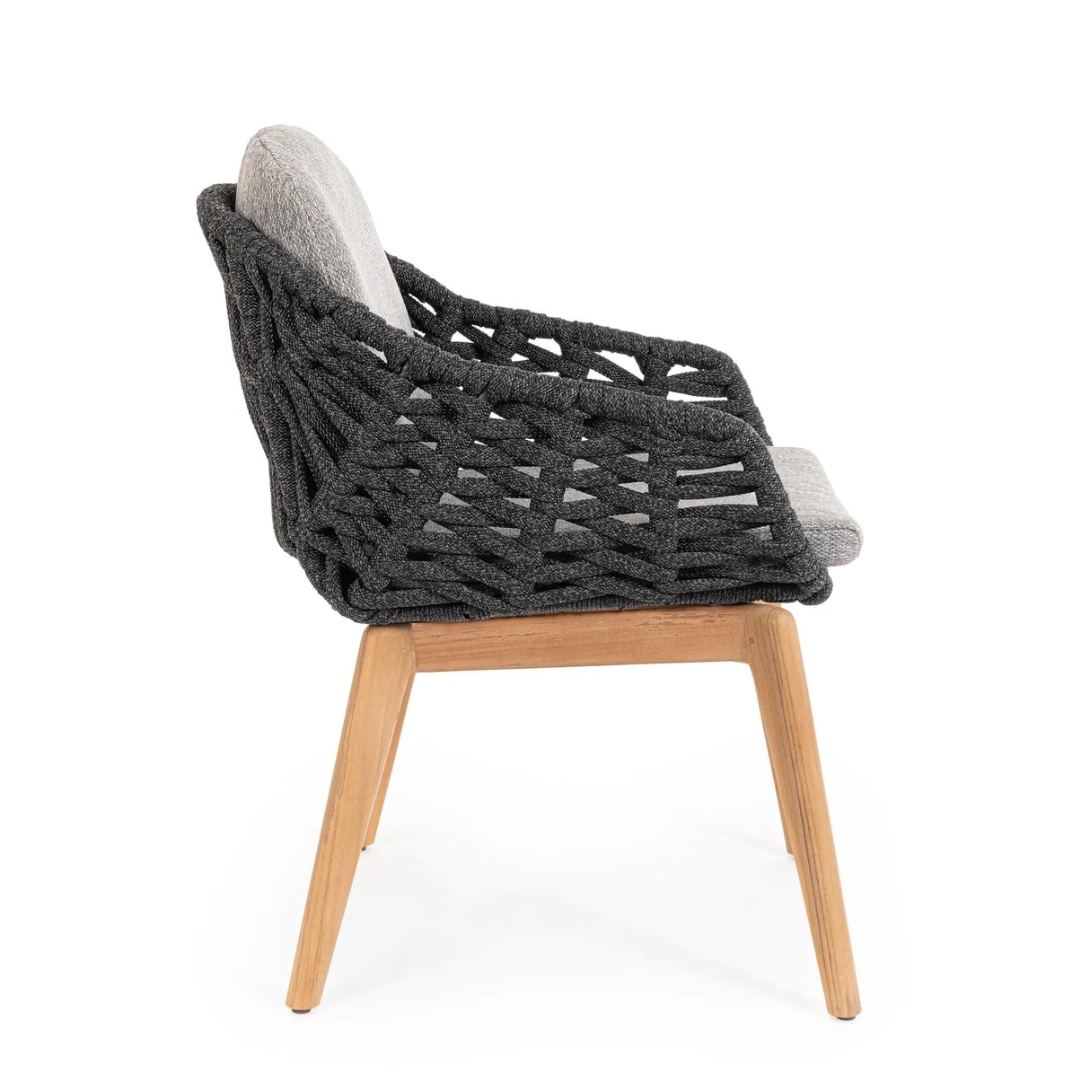 Gartenstuhl mit Armlehne und Kissen Tamires Anthrazit - ZEN ZONE Furniture