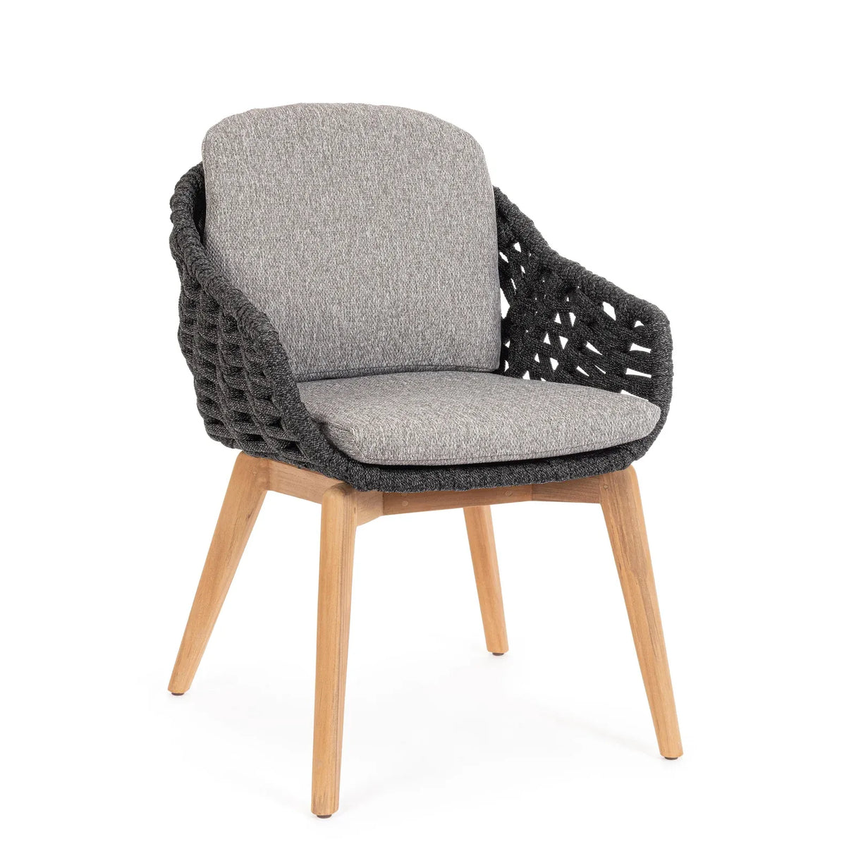 Gartenstuhl mit Armlehne und Kissen Tamires Anthrazit - ZEN ZONE Furniture