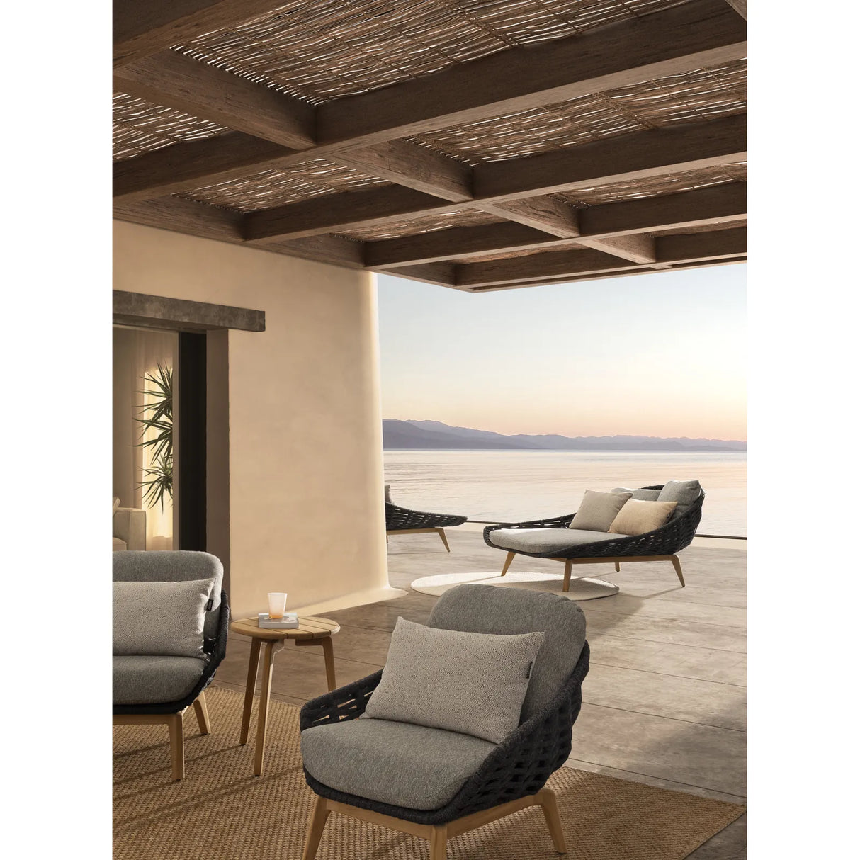 Outdoor Daybed mit Lehne Tamires Anthrazit - ZEN ZONE Furniture