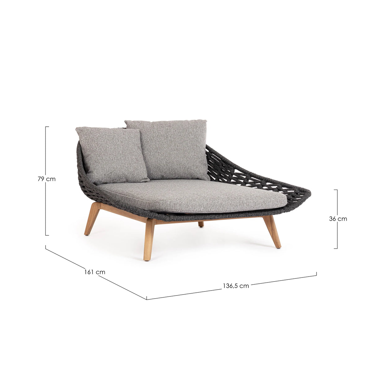 Outdoor Daybed mit Lehne Tamires Anthrazit - ZEN ZONE Furniture
