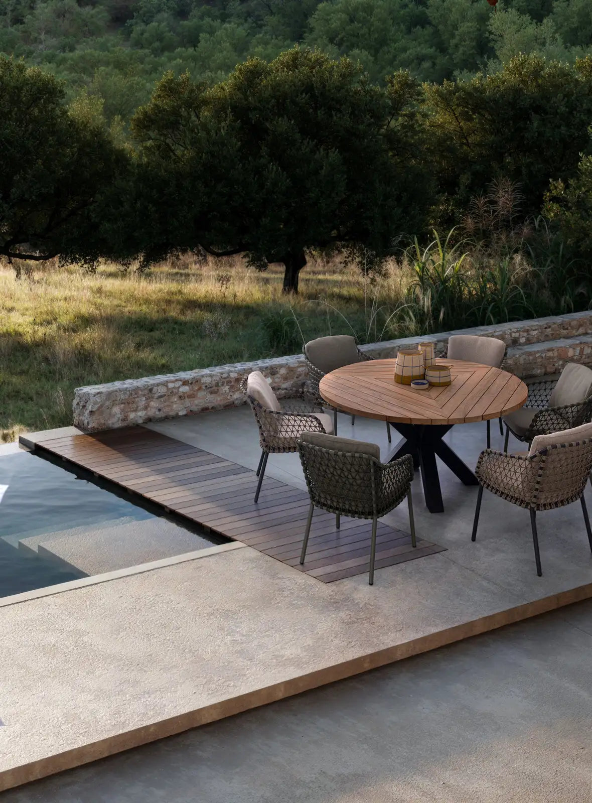 Gartenstuhl Ivissa mit Armlehnen aus Seil Grün - ZEN ZONE Furniture