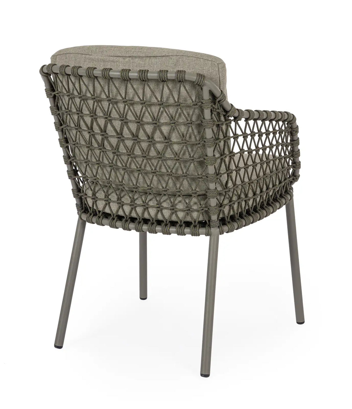 Gartenstuhl Ivissa mit Armlehnen aus Seil Grün - ZEN ZONE Furniture